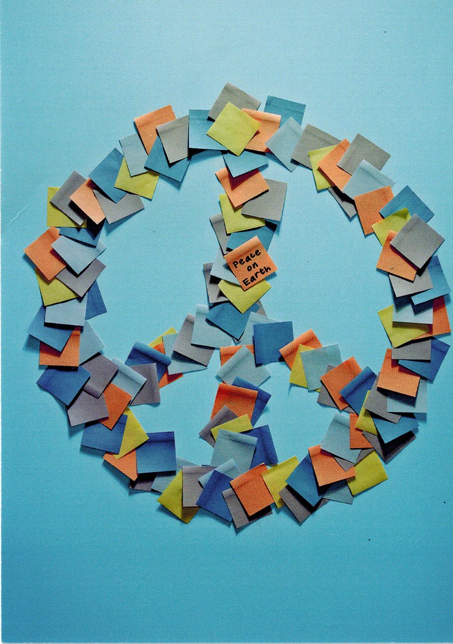 Post-it Peace on Earth photographed by David Arky