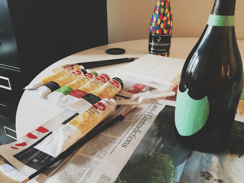 dom perignon bottle, cory dawson photography, artistic alcohol bottles, splatter pain dom perignon
