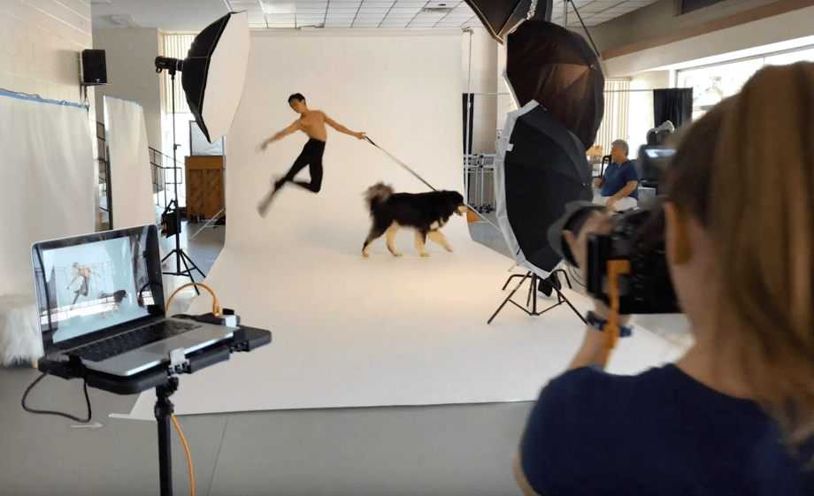 dancers and dogs behind the scenes rented equipment