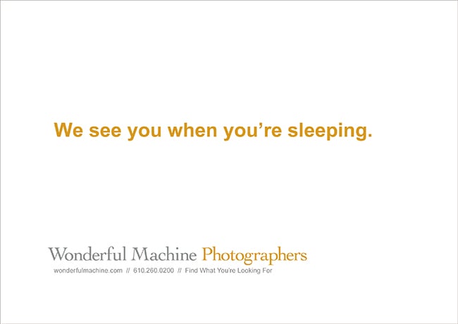 Wonderful Machine promo tagline 'we see you when you're sleeping'