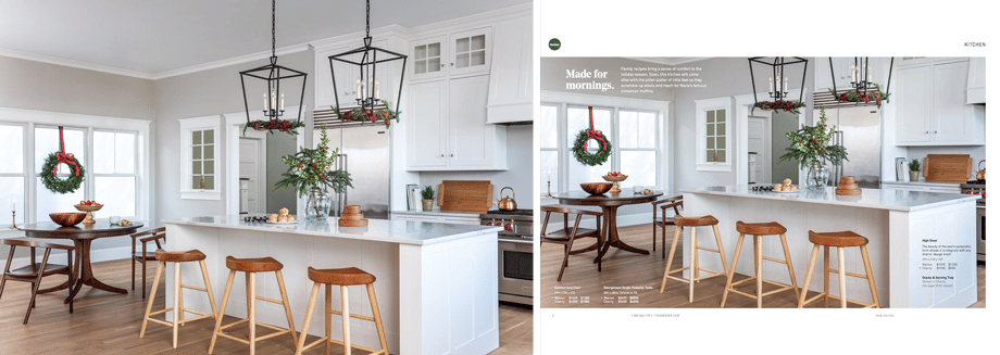 Erin Little photograph of furniture for Thos. Moser's winter catalog.