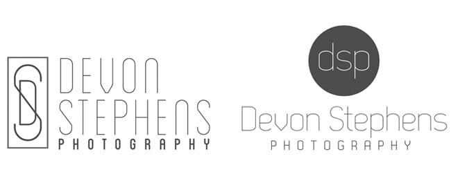 New wordmark logo drafts for Photographer Devon Stephens