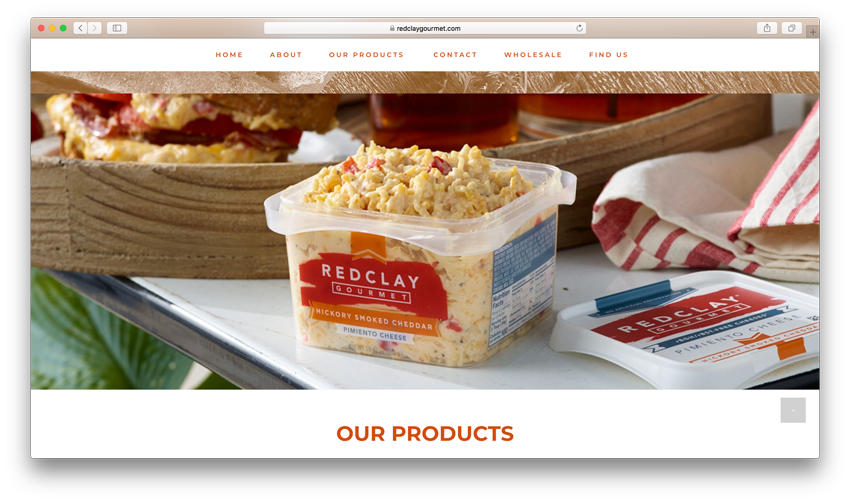 Website of Red Clay Gourmet photographed by Dhanraj Emanuel