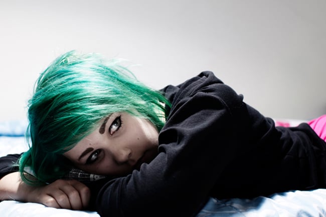 Aki-Pekka Sinikoski photograph of a woman with green hair