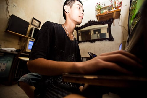 Internet gamer in Vietnam shot by Aaron Joel Santos for the Wall Street Journal