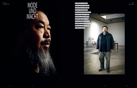 Photos of Ai Weiwei for GQ Germany by  Cleveland-based celebrity photographer Zachary Bako.