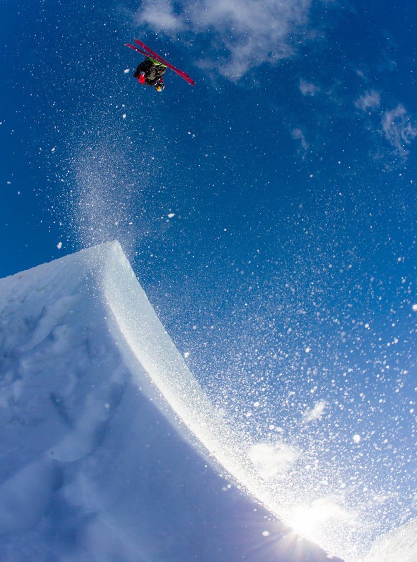 An athlete skying on the slopes shot by Graeme Murray.
