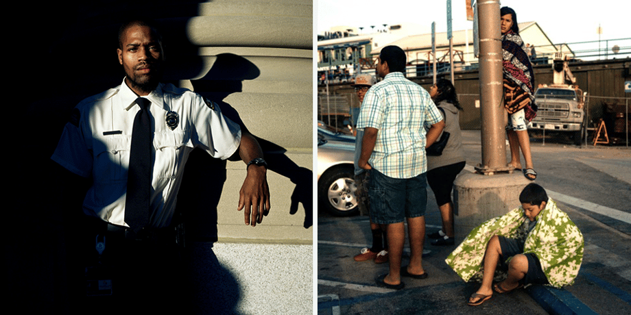 New York-based commercial and editorial photographer Jonathan Hanson's project "Down by the Boardwalk" parallels Baltimore and LA culture.