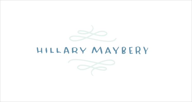 Hillary Maybery logo mockup with all caps