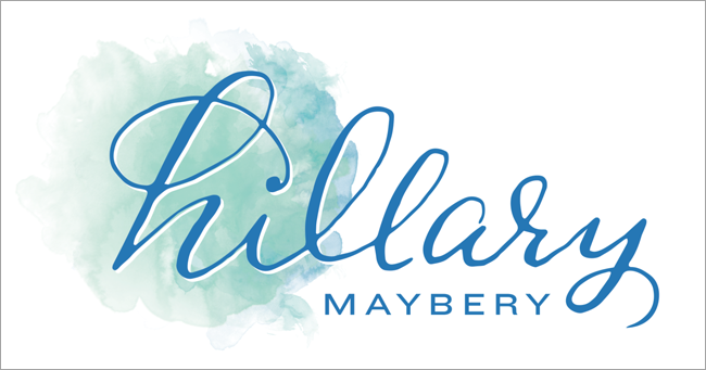 Hillary Maybery logo mockup with bolder text in hillary
