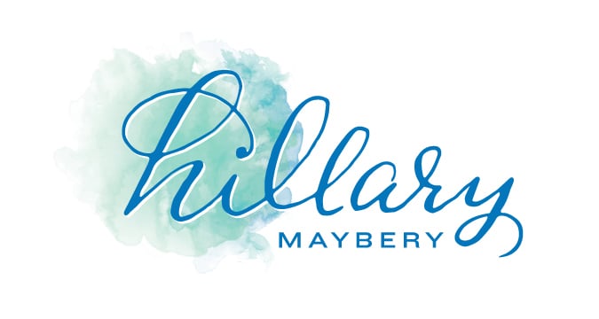 Hillary Maybery’s new wordmark fused hand-lettering with a watercolor wash.