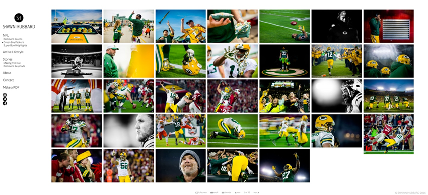 Gallery of images of the Greenbay Packers by Shawn Hubbard as seen on his old website.