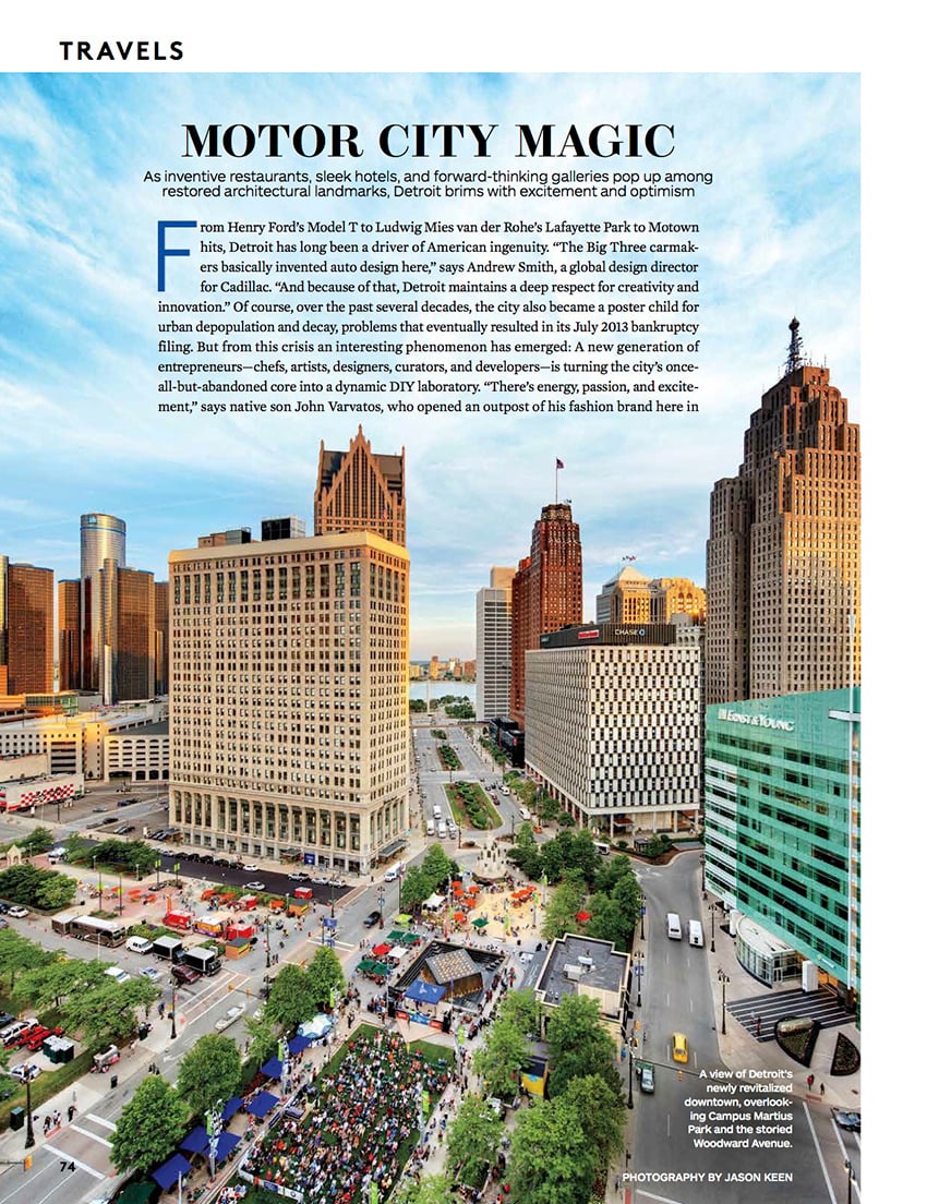 Tearsheets from Detroit, Michigan based architectural photographer Jason Keen