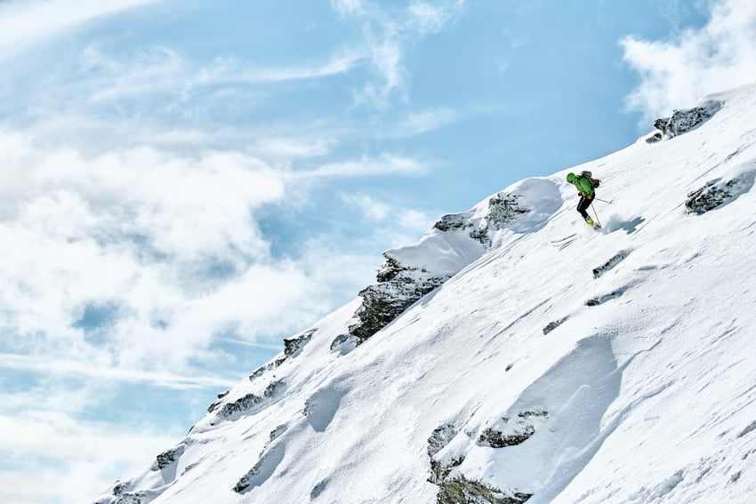 Person skiing at NZSki resorts photographed by Jameson Clifton