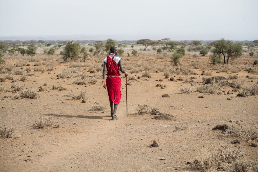 A man walking in Kenya photographed by John David Pittman