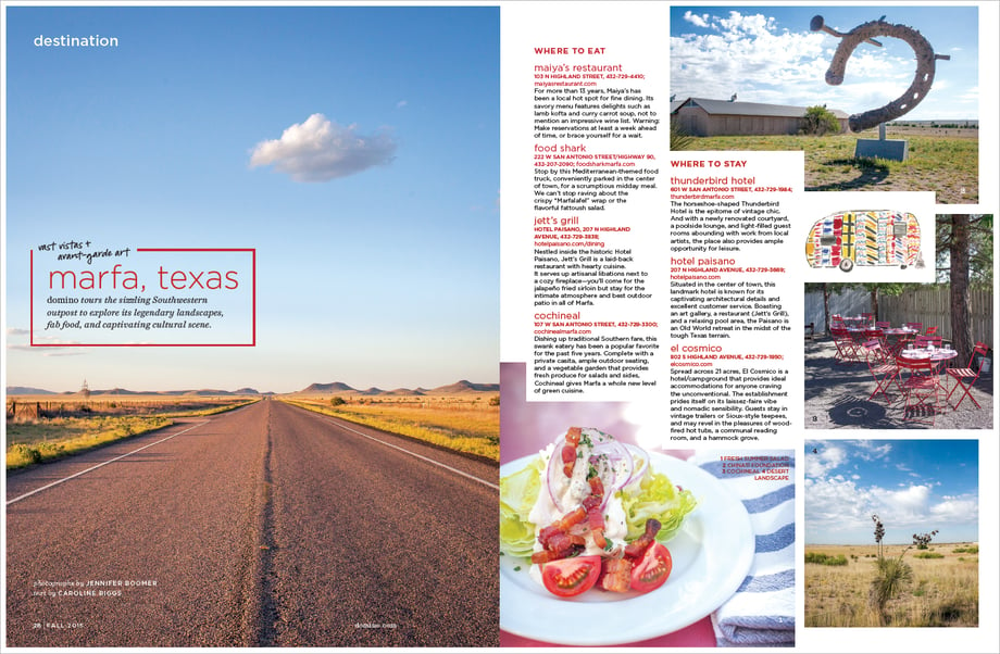 A tearsheet from Dallas-based commercial photographer Jennifer Boomer.