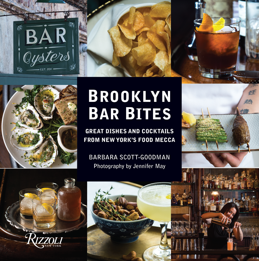 Front cover of the cookbook, Brooklyn Bar Bites, images taken by Jennifer May.