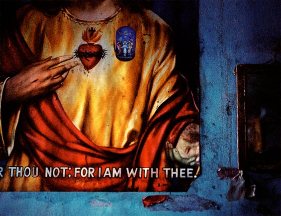 Murial of Jesus in India taken by photographer Cary Norton