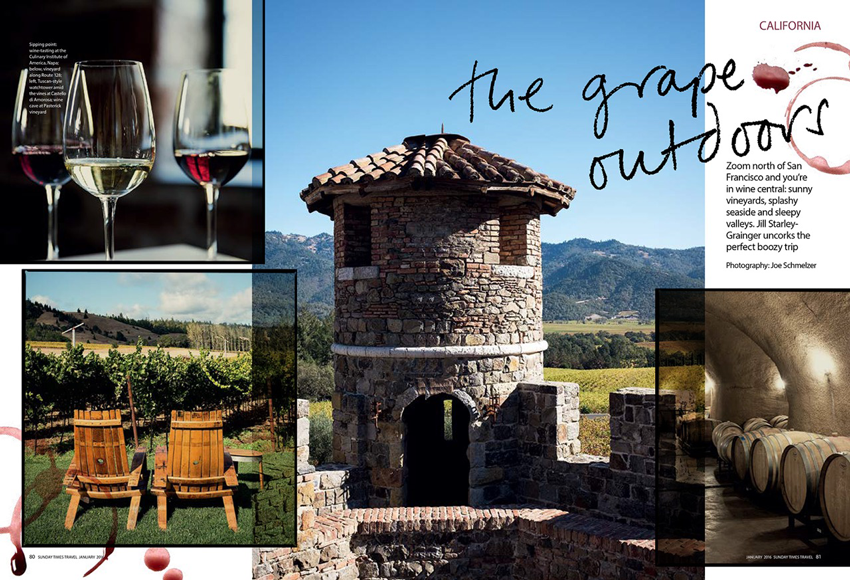 the sunday times travel, the grape outdoors, sunday times wine article, joe schmelzer winery