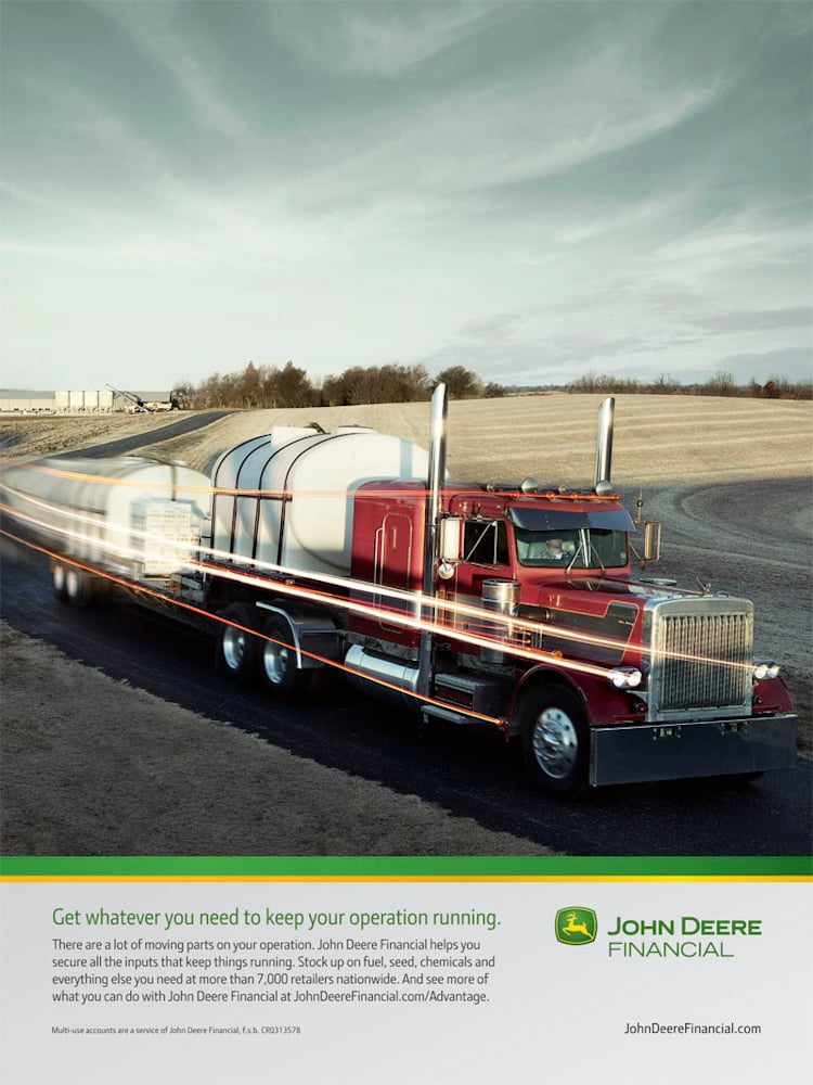 Motion component used in tear sheet featuring a vehicle shot by Maryland-based architecture photographer Eric Kiel for John Deere 