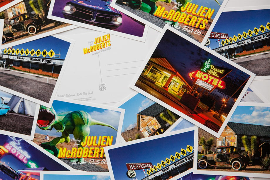 A collection of the final postcards that will be used as photographer marketing materials