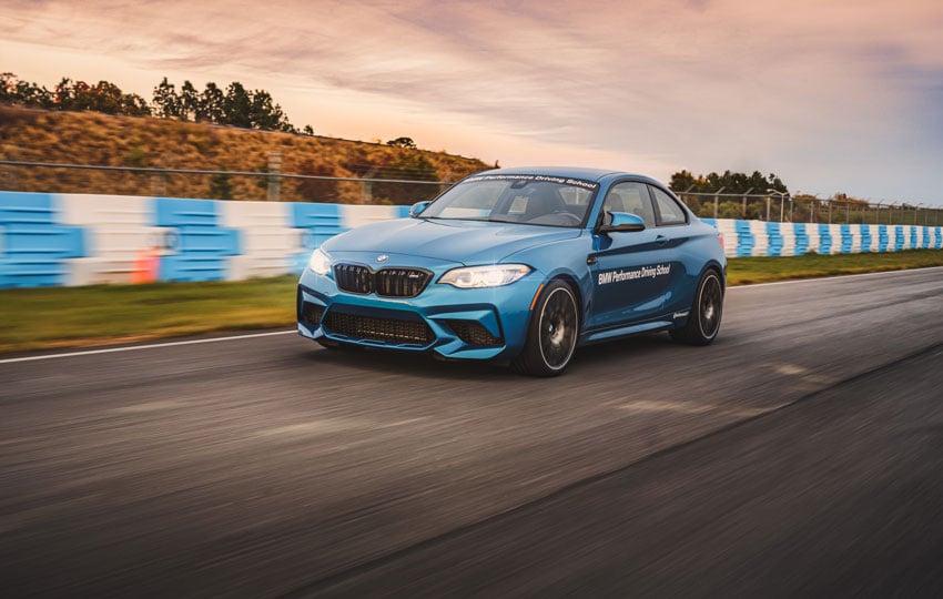 Mike D’Ambrosio's shot of a car on the Performance Driving Center's racetrack for BMW