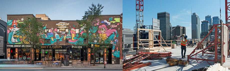 David Giral shows the ongoing mural creation and construction in Montreal
