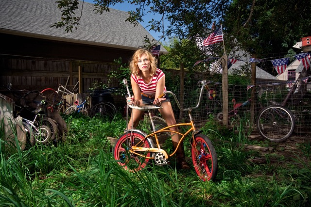 Nicolle Clemetson (Portland, Oregon) photographed a woman with a bike