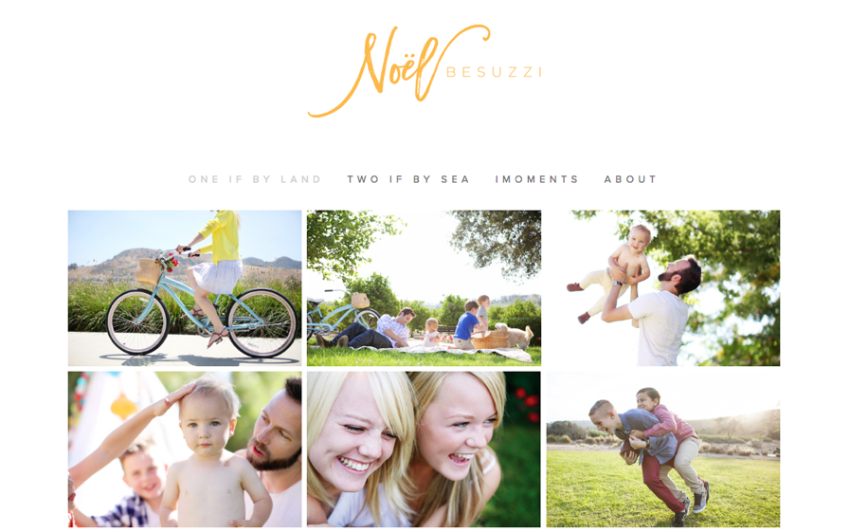 Screencap of Noel Besuzzi's new website complete with an updated logo.