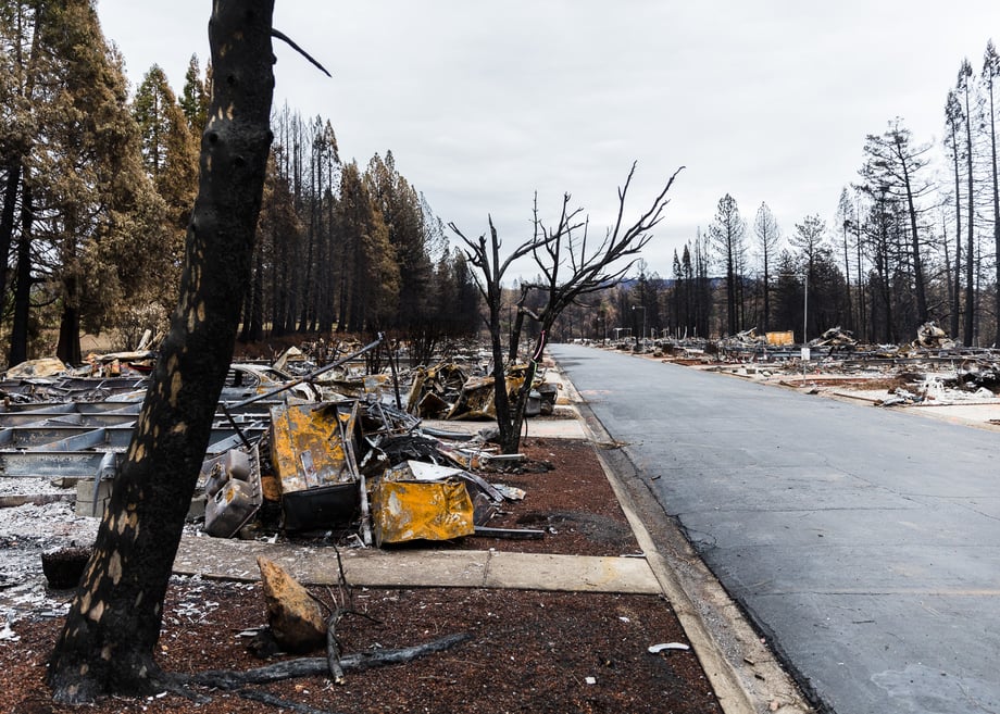 Patrick Strattner photographs the path of destruction created by The Camp Fire in Paradise, California.