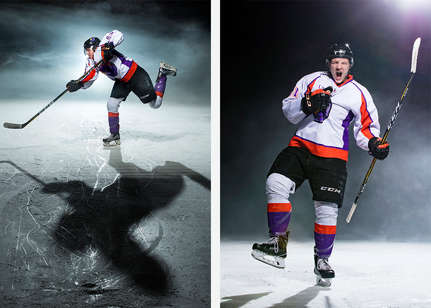 Action shots and portraits of Phantoms ice hockey players by Scott Galvin