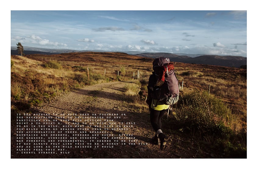 Postcards from Patagonia featuring photograph by Taylor Roades of someone hiking 