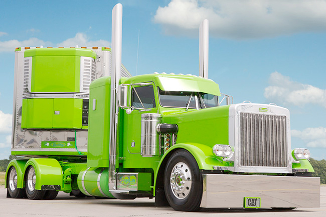 Automotive photography of a lime-green truck by Roger Snider