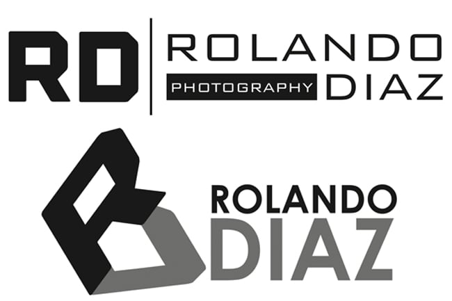 Round One of new logo ideation for photographer Rolando Diaz