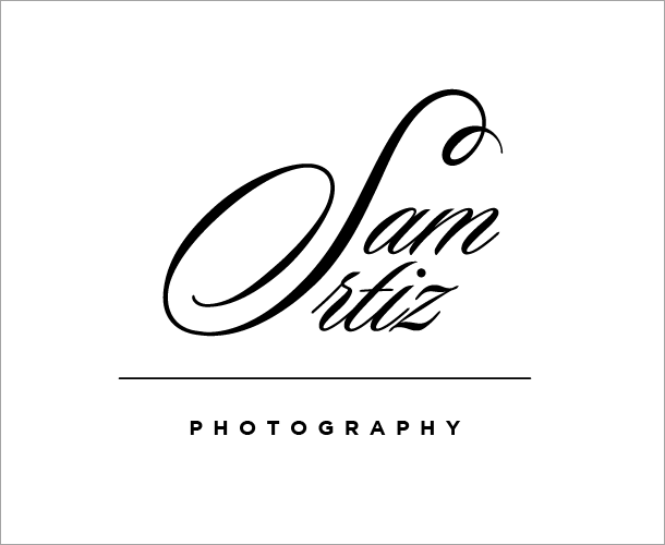 a logo with the photographer's name written in cursive lettering