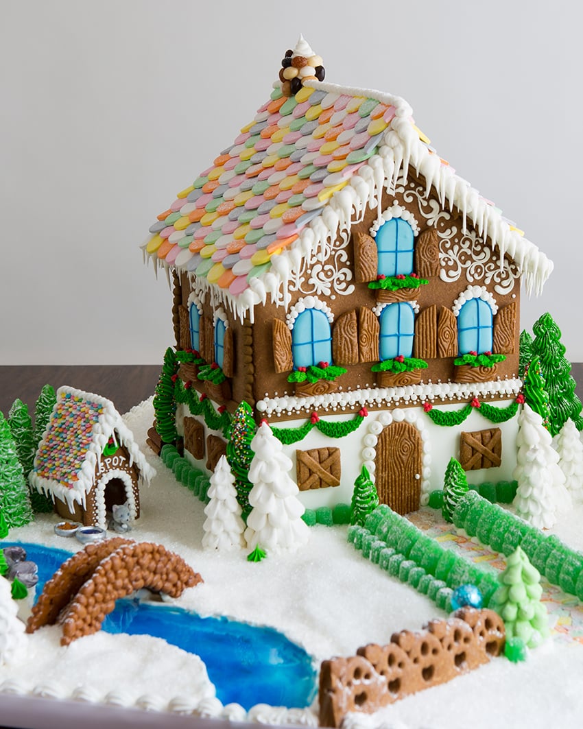 Photo by Shannon O’Hara of a gingerbread house for book A Year of Gingerbread Houses by Kristine Samuell.