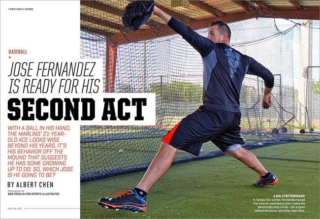 Florida-based editorial and portrait photographer Bob Croslin was hired by Sports Illustrated to photograph Florida Marlins’ pitcher and National League Rookie of the year José Fernández.