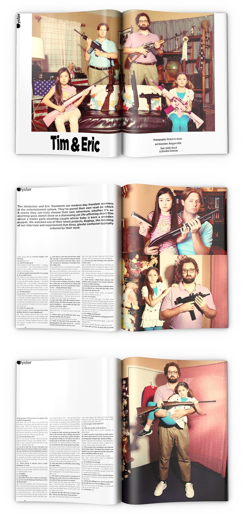Tearsheets from a husband and wife creative team based in Los Angeles who direct and photograph commercials, virals, print campaigns, and portraits: Rickett & Sones. 