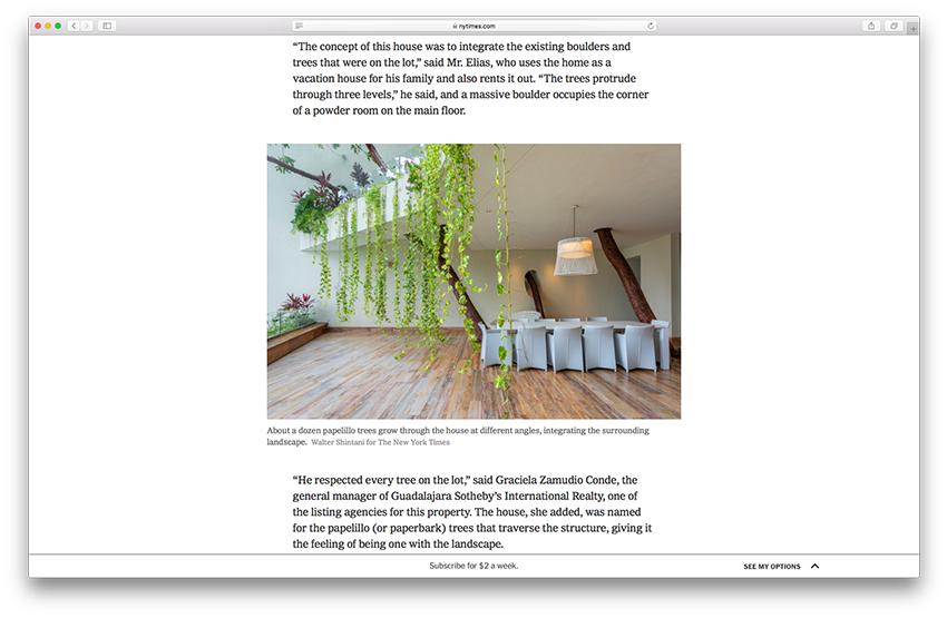 Photographer Walter Shintani for The New York Times House Hunting in Mexico