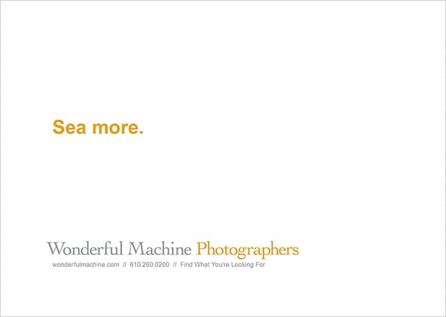 Wonderful Machine promo with tagline 'sea more'