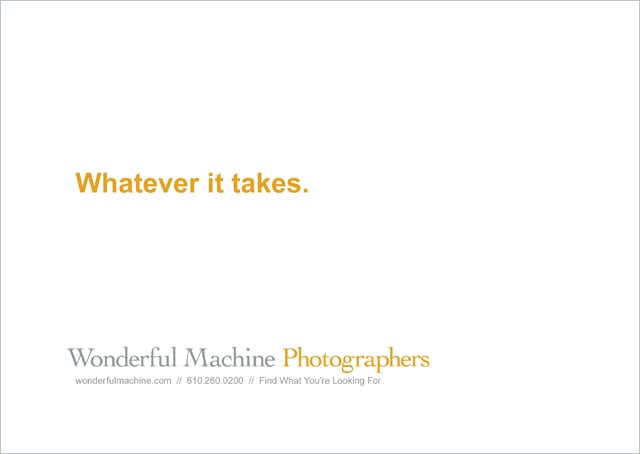 Wonderful Machine promo with tagline 'whatever it takes'
