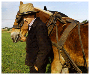 Image of a young Amish boy and a horse by Pittsburgh-based news and conflict/crisis photographer Scott Goldsmith.
