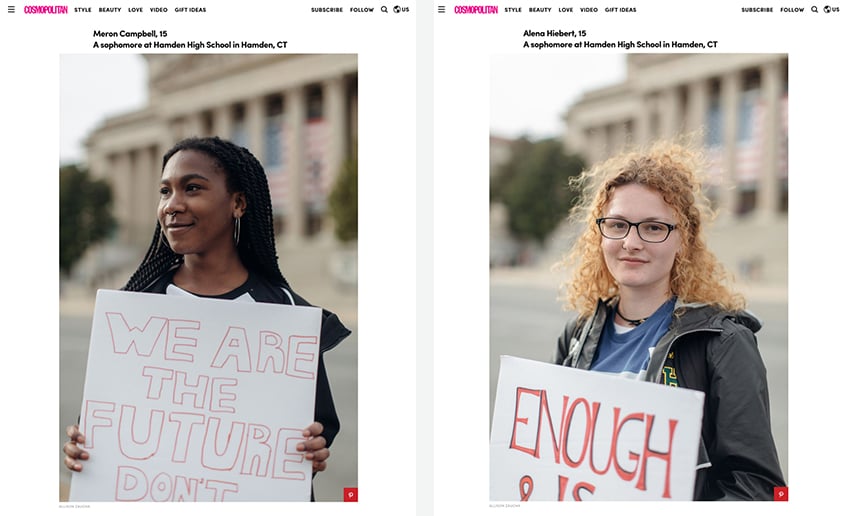 Two girls form the March for our Lives in DC by Allison Zaucha