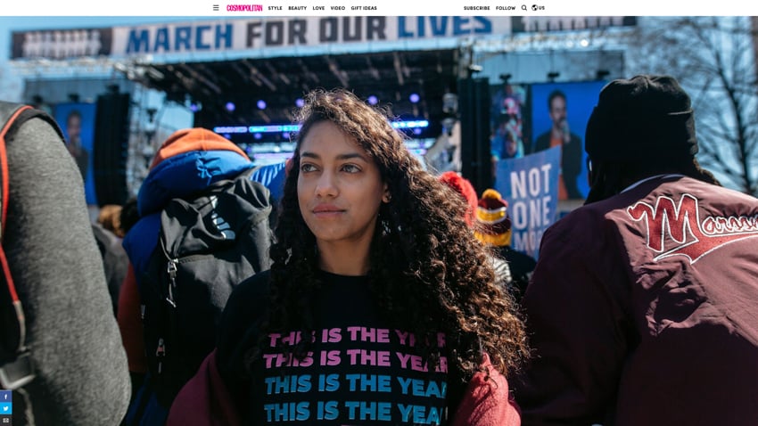 Woman at the March for our Lives rally by Allison Zaucha