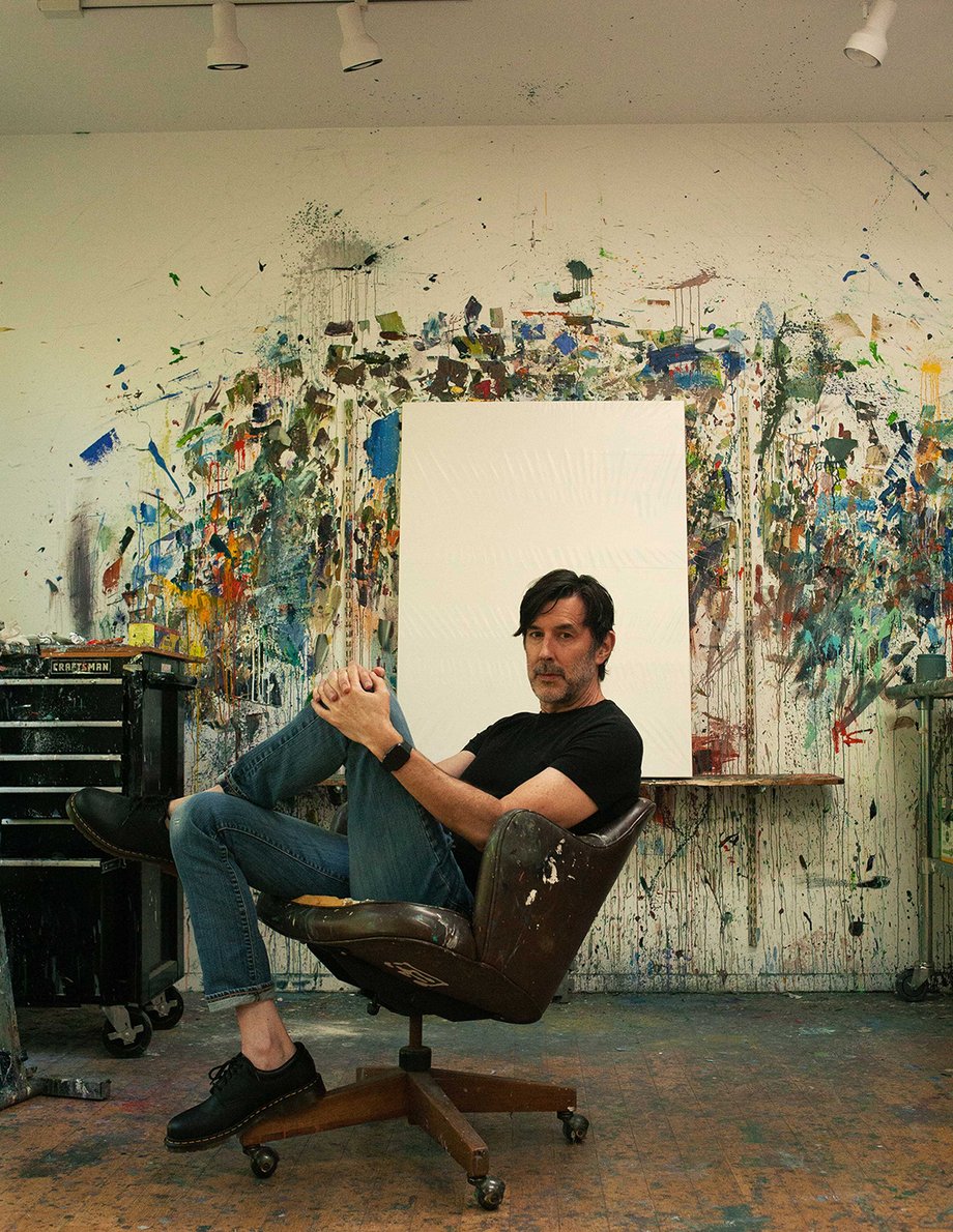 Artist Chad Robertson in his studio shot by Willy Branlund for his project In the Beginning