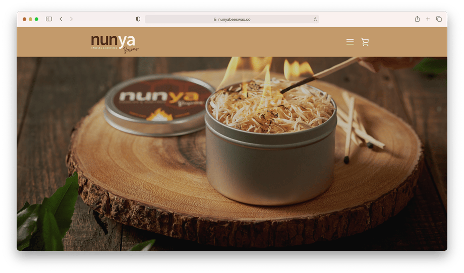 Screen shot of Nunya website featuring images shot by John Valls