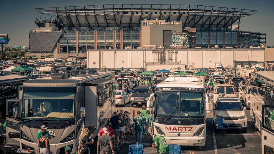 Eagles fans at Lincoln Financial Field tailgate shot by Zave Smith for Metro Philadelphia
