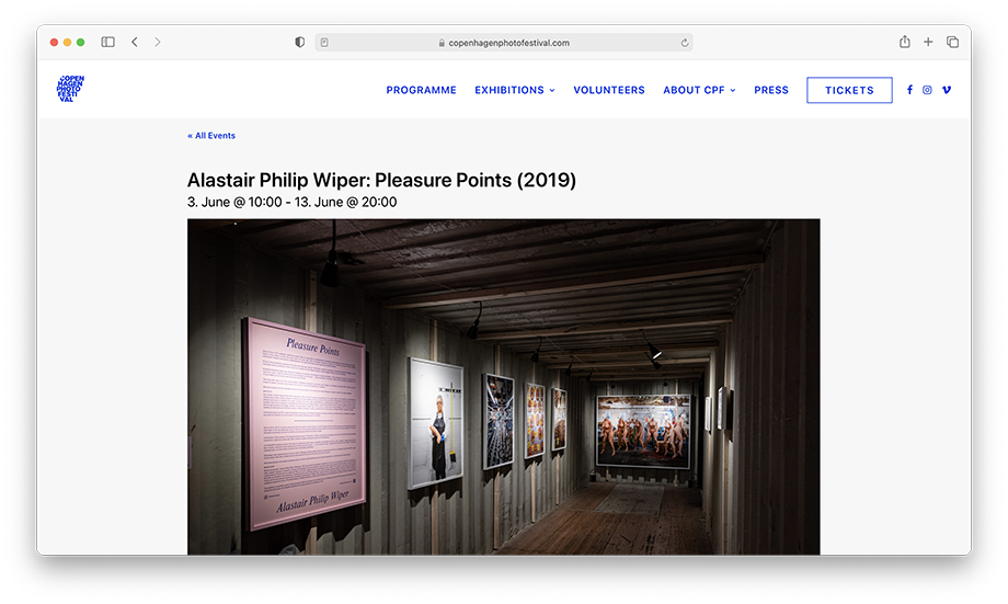 Screenshot of Alastair Philip Wiper's work on Copenhagen Photo Festival event page