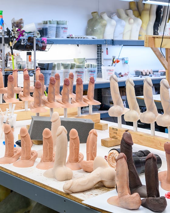 Ultra realistic penises being produced at the RealCock workshop. Photos by Alastair Philip Wiper.