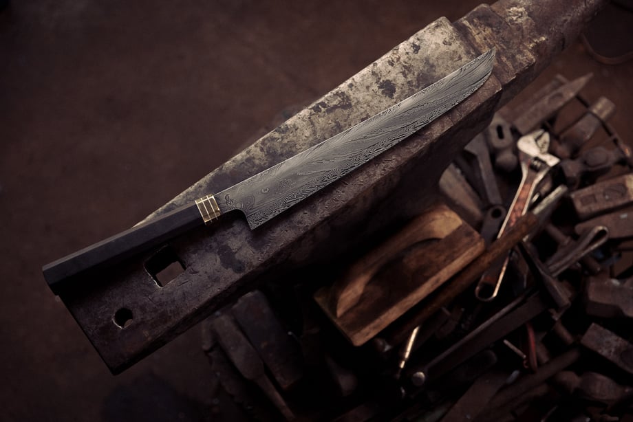 Hand forged knife shot by Christian Tisdale for Makers series